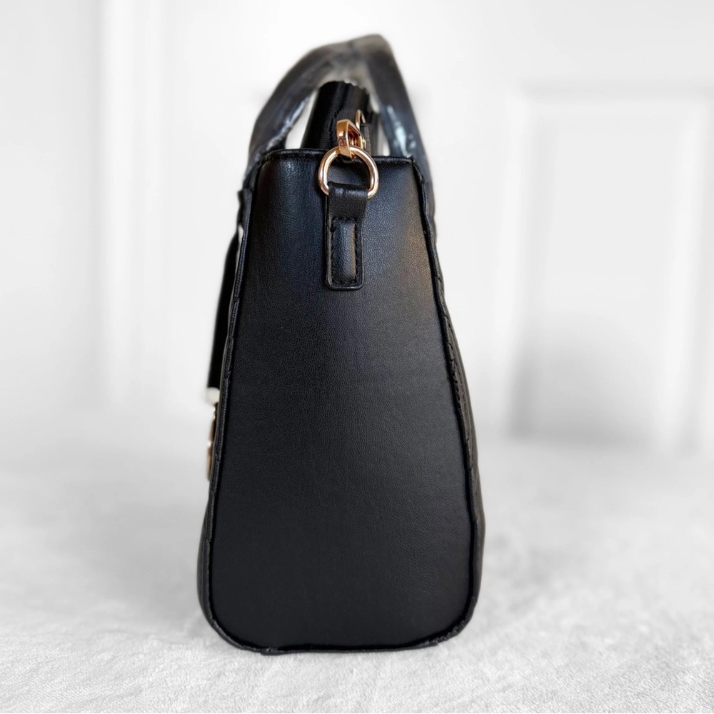 NWT Valentino Orlandi Mini Kayla Quilted Tote – Black Vegan Leather - Picture 8 of 12